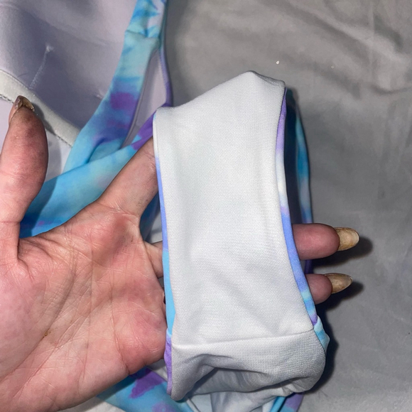 NWOT Women's Pink Lily One Piece Swimsuit Size S Blue Purple & White Tie Dye - Picture 6 of 9